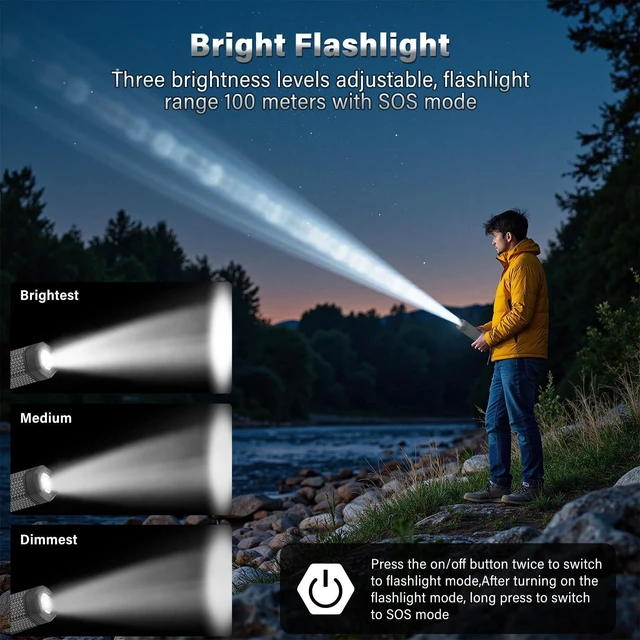 Alt view image 4 of 7 - Telescopic Camping Light with Stand, Collapsible Magnetic Tripod Lantern | 10500mah Power Bank, Heavy Duty Magnetic Tripod, Flashlight and SOS Modes, IPX7 Waterproof, 60h Runtime, Dimming Brightness