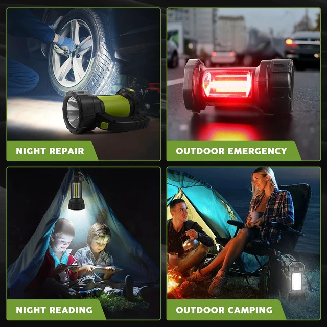 Alt view image 4 of 7 - AlpsWolf Camping Lantern Rechargeable, 2 Pack Same LED Flashlight Spotlight Lantern with 800LM, 3600 mAh, Portable Bright Camping Light for Emergency Hurricane, Outdoor Hiking Power Outages