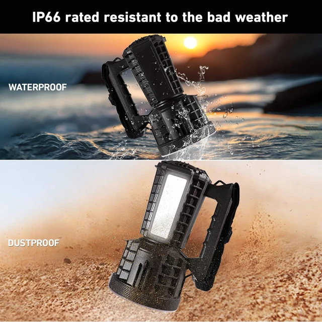Alt view image 3 of 6 - VAVOFO 2000LM 10000mAh Rechargeable LED Lantern, Camping Essentials Flashlight, Stepless Dimming, IP66 Waterproof, Long Running Spot Light for Hurricane, Power Outages, Hiking