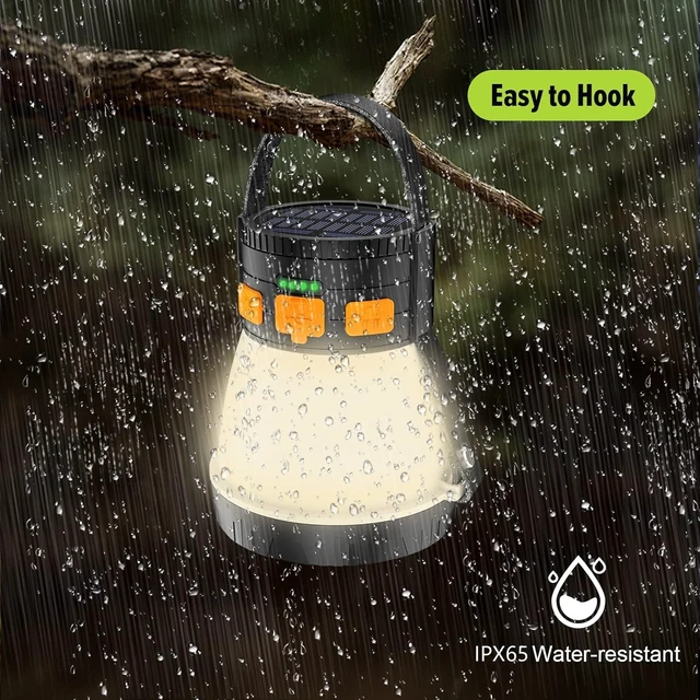 Alt view image 7 of 7 - 2 Pack 1500LM Camping Lantern Rechargeable, LED Camping Lantern Flashlight | Solar Lantern, 7500mAh Power Bank, Waterproof, 8 Light Modes, Lanterns for Power Outages, Hurricane Emergency