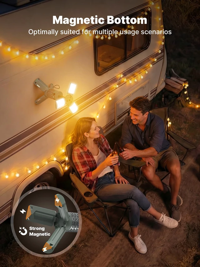 Alt view image 5 of 7 - OGERY Rechargeable Camping Lights - 13500mAh Camping Light with Stand, RGB | 7-Stage Pole Up to 39.5 in, 3 Color Temperatures, 5 RGB Modes, Magnetic Base & Flashlight for Camping, Hiking & Emergency