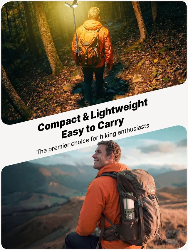 Alt view image 6 of 7 - OGERY Rechargeable Camping Lights - 13500mAh Camping Light with Stand, RGB | 7-Stage Pole Up to 39.5 in, 3 Color Temperatures, 5 RGB Modes, Magnetic Base & Flashlight for Camping, Hiking & Emergency
