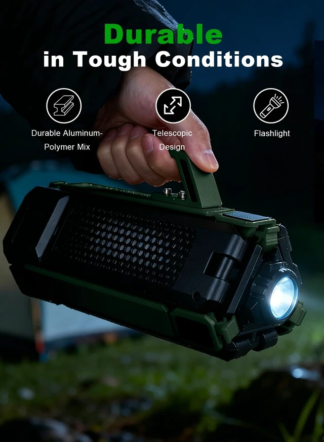 Alt view image 6 of 7 - CuLiDing Telescopic Camping Light, 2500 Lumen, 15000mAh Rechargeable, Green | Extends to 43.7 in (1.1 m), Telescopic tripod base · Dual-zone dimmable · 3 color temperatures (3000K/4500K/6000K)