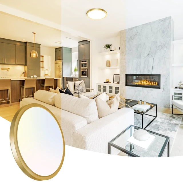 Main image of Peasur 7 Inch LED Ceiling Light Gold, Small 15W Slim Flush Mount Ceiling Light 3000K/4000K/6500K Adjustable, Modern Round Ceiling Lighting for Bedroom, Living Room, Kitchen 1Pack