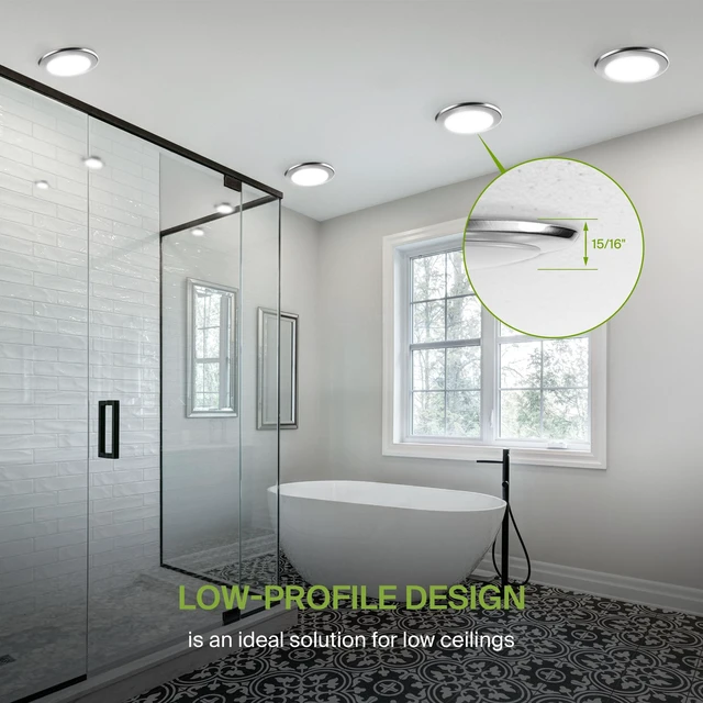 Alt view image 4 of 7 - ASD 1 Pack Nickel LED Disk Lights 6 Inch, 5CCT Flush Mount Ceiling Light | 15W 2700K-5000K 1245LM Dimmable Surface Mount Disk Light, CRI90+ 6 Inch LED Ceiling Light, Low Profile Disc Lights, UL