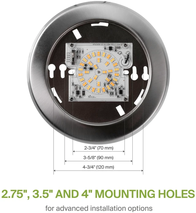 Alt view image 5 of 7 - ASD 1 Pack Nickel LED Disk Lights 6 Inch, 5CCT Flush Mount Ceiling Light | 15W 2700K-5000K 1245LM Dimmable Surface Mount Disk Light, CRI90+ 6 Inch LED Ceiling Light, Low Profile Disc Lights, UL