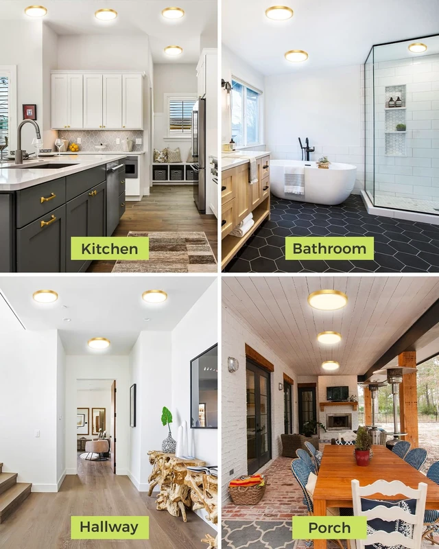 Alt view image 5 of 5 - hepside 6PACK LED Flush Mount Ceiling Light, 3000K-4000K-6500K & 100W Equivalent Modern Kitchen Recessed Ceiling Lamp 15W 1500Lm 7 Inch for Bathroom Closet Laundry Bedroom