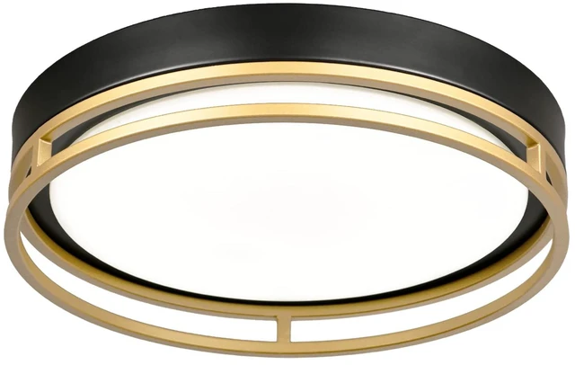 Main image of Flynix 12.5 Inch LED Flush Mount Ceiling Light Fixture, 26W, Super Bright 1700 Lumens, 3 Color 3000K/4000K/5000K, Dimmable Ceiling Lamp for Bedroom Hallway Bathroom Kitchen Laundry (Black Gold)