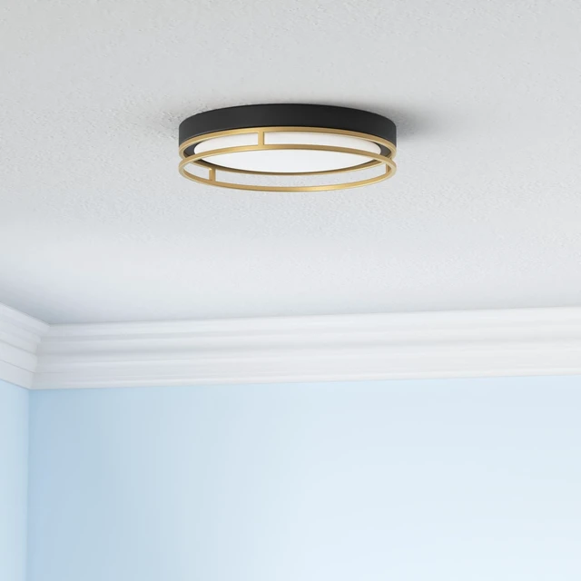 Alt view image 2 of 7 - Flynix 12.5 Inch LED Flush Mount Ceiling Light Fixture, 26W, Super Bright 1700 Lumens, 3 Color 3000K/4000K/5000K, Dimmable Ceiling Lamp for Bedroom Hallway Bathroom Kitchen Laundry (Black Gold)