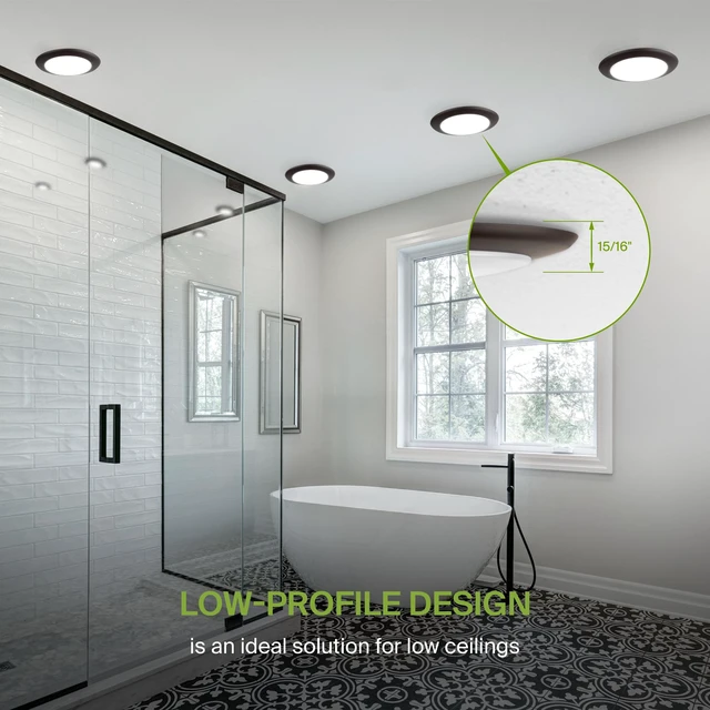 Alt view image 4 of 7 - ASD 1 Pack Bronze LED Disk Lights 6 Inch, 5CCT Flush Mount Ceiling Light | 15W 2700K-5000K 1245LM Dimmable Surface Mount Disk Light, CRI90+ 6 Inch LED Ceiling Light, Low Profile Disc Lights, UL