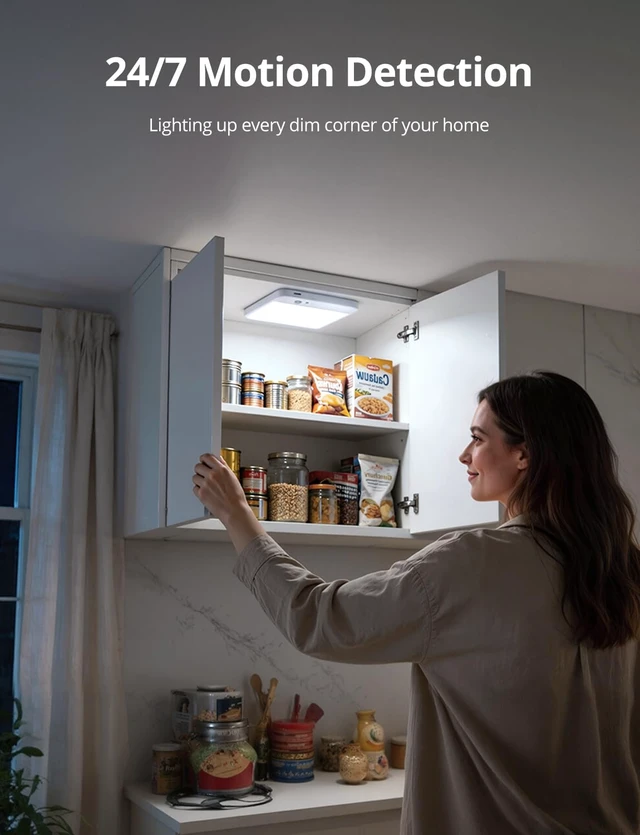 Alt view image 5 of 7 - Bojim Magnetic Rechargeable Battery Operated Motion Sensor Ceiling Light | Magnetic Wireless Lights IP44 Waterproof & Dimmable 3CCT No Wiring for Closet Bedroom Pantry Garage