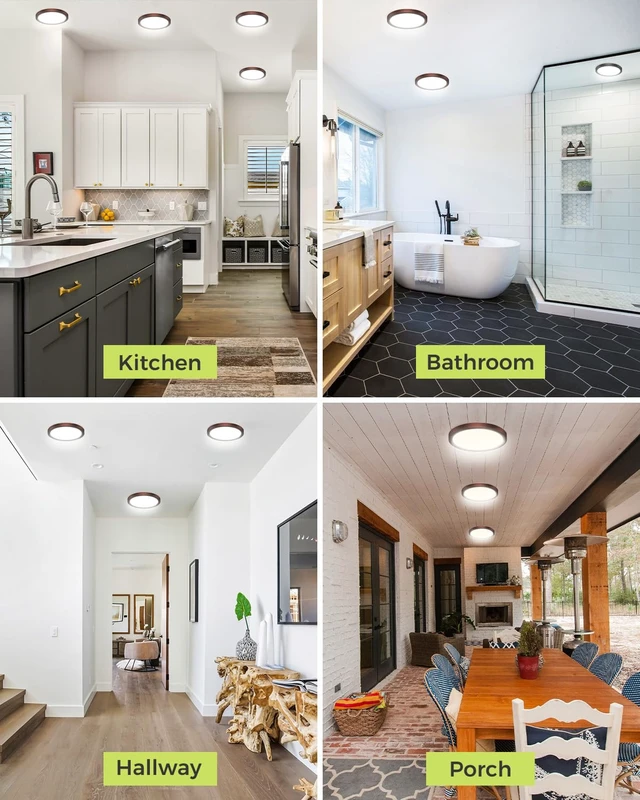 Alt view image 6 of 6 - hepside 6PACK LED Flush Mount Ceiling Light, 3000K-4000K-6500K & 100W Equivalent Modern Kitchen Recessed Ceiling Lamp 15W 1500Lm 7 Inch for Bathroom Closet Laundry Bedroom