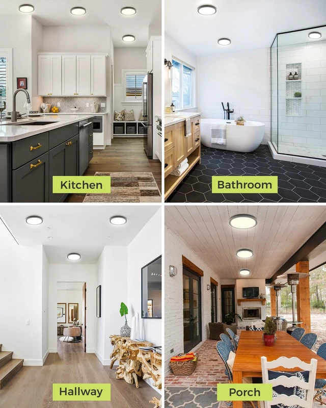 Alt view image 6 of 7 - 6PACK LED Flush Mount Ceiling Light, 3000K-4000K-6500K & 100W Equivalent Disc Closet Ceiling Light Fixture 7Inch 15W 1500LM Low-Profile Ceiling Fixture for Bathroom Hallway Bedroom Kitchen Basement
