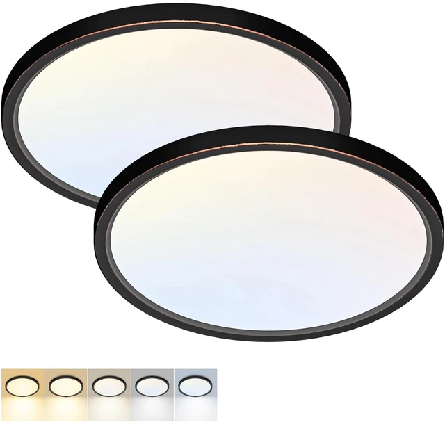 Main image of Fairdeer 2Pack 12Inch LED Flush Mount Ceiling Light 5 Color Temperatures,3000K/3500K/4000K/5000K/6500K 24W Oil-Rubbed Bronze LED Ceiling Light for Bathroom Closet Kitchen Bedroom Hallway Porch