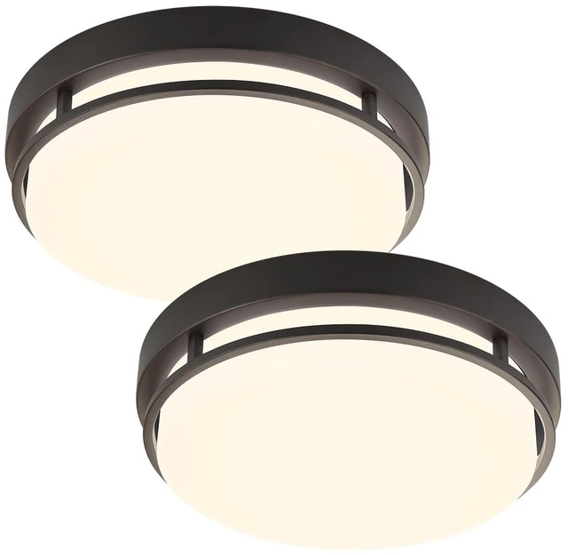 Main image of Xbuyee 2Pack LED Flush Mount Ceiling Light Fixture 13inch 20W | 3000/4000/5000K Color Adjustable, Dimmable Ceiling Lamp for Kitchen, Hallway, Stairwell, Oil Rubbed Bronze, ETL Listed