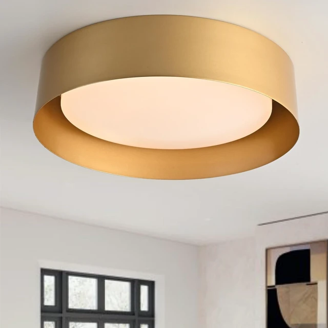Main image of Bargeni Gold Flush Mount Ceiling Light,LED Ceiling Light Fixture | 12.5" ETL-listed dimmable 18W LED light with 3000K warm glow, ideal for bedrooms, hallways, foyers and living rooms