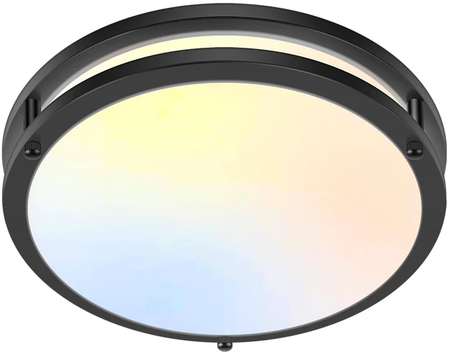 Main image of GoBright 1-Pack 36W LED Ceiling Light Fixture (450W Equiv), 12IN Modern Flush Mount Ceiling Lights, Dimmable Ceiling Lamps Super Bright 3200LM, 2700K-6500K 5CCT Adjustable for Bedroom Kitchen, Black