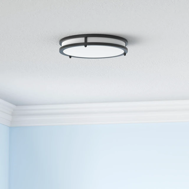 Alt view image 2 of 7 - 12 Inch Flush Mount Ceiling Lights, 36W 3200LM Light Fixtures Ceiling Mount | Dimmable, 3000K-5000K Selectable Black Modern Kitchen Light Fixtures for Stairwell, Balcony, Corridor, Laundry, 2-Pack