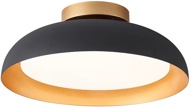 Main image of Bargeni Flush Mount Ceiling Light,Mid Century Black&Gold Fixture,5CCT | 12.5" ETL-listed LED ceiling light with 5CCT dimming, ideal for bedrooms, kitchens, hallways and entryways