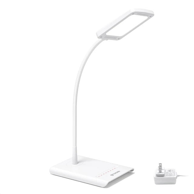 Main image of TROND Desk Lamp, Dimmable Eye-Caring Table Lamp, Memory Function, White | 3 Color Modes 7 Brightness Levels, Flexible Gooseneck, Touch Control, Desk Light for Home Office Dorm Room Essentials