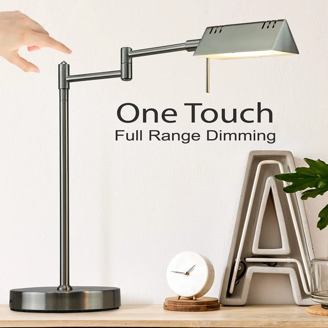 Alt view image 2 of 7 - O'Bright LED Pharmacy Table Lamp, Full Range Dimming, 12W LED, 360 Degree Swing Arms, Desk, Reading, Craft, Work Lamp, ETL Tested, Brushed Nickel