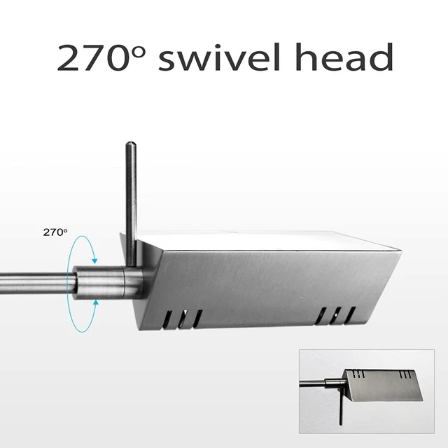 Alt view image 3 of 7 - O'Bright LED Pharmacy Table Lamp, Full Range Dimming, 12W LED, 360 Degree Swing Arms, Desk, Reading, Craft, Work Lamp, ETL Tested, Brushed Nickel