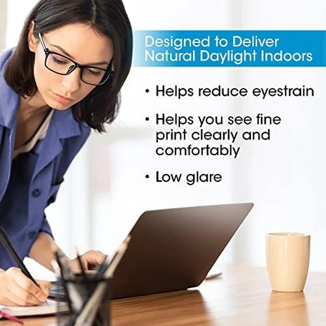 Alt view image 2 of 7 - OttLite ClearSun LED Soft Touch Desk Lamp, 3 Brightness, White | Reduces Eyestrain | CRI 95 for Color Accuracy | Flexible 13.5-Inch Rubberized Neck