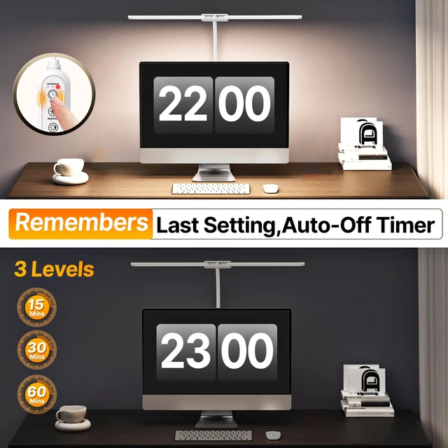 Alt view image 7 of 7 - Syrinx LED Desk Lamp for Home Office, 18W 2000LM Dimmable Light, White | Focused & Wide-Area Dual-Light, 360° Gooseneck, 5 Color Temp & 10 Brightness, Flicker-Free Eye-Caring Light for Study & Craft