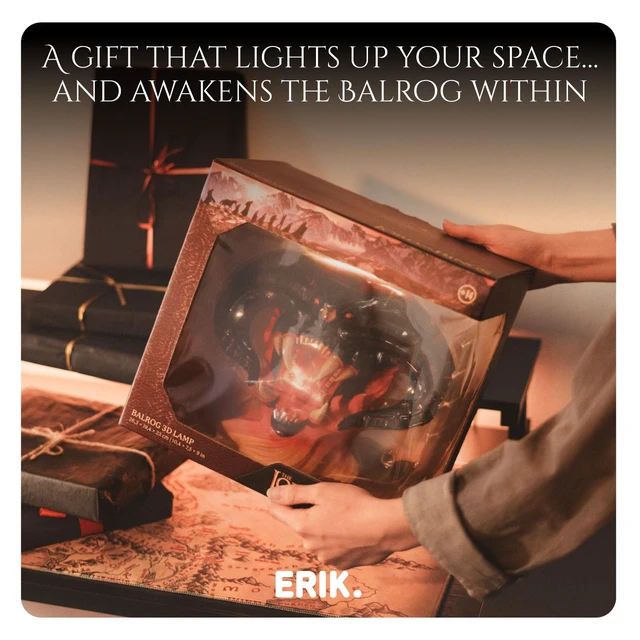 Alt view image 4 of 7 - Grupo Erik Lord of the Rings Lamp Balrog Collector Edition, LOTR Gifts | LOTR Merchandise - Lord of The Rings Decoration - USB and Battery Powered Official Product - Balrog Figure