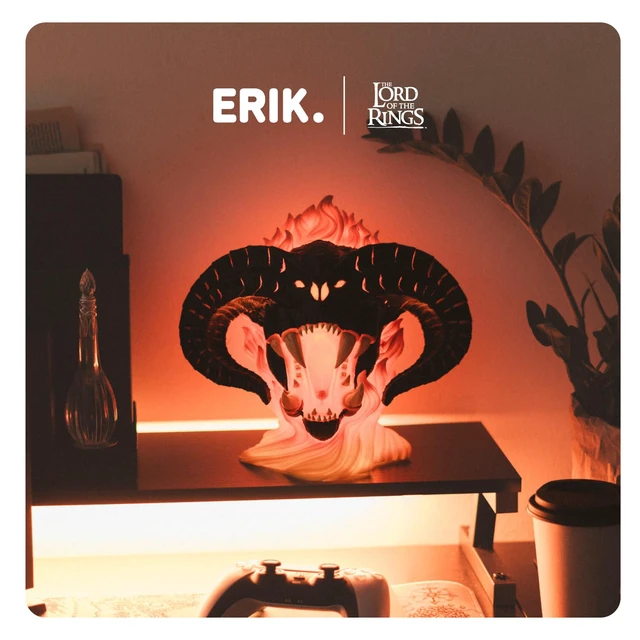 Alt view image 3 of 7 - Grupo Erik Lord of the Rings Lamp Balrog Collector Edition, LOTR Gifts | LOTR Merchandise - Lord of The Rings Decoration - USB and Battery Powered Official Product - Balrog Figure
