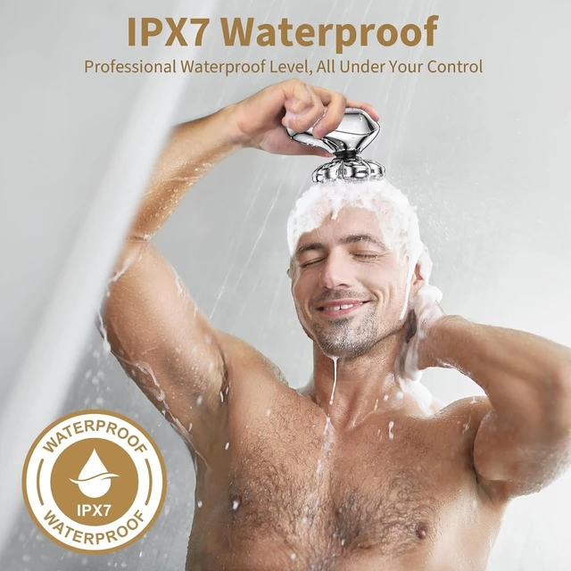 Alt view image 3 of 7 - SHPAVVER Head Shavers for Bald Men: 5-in-1 IPX7 Waterproof Grooming Kit - 7D Floating Electric Razor with Magnetic Removable Head - Wet/Dry LED Display - Type-C Fast Charging, Silver