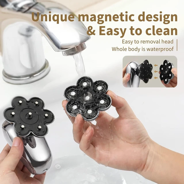 Alt view image 7 of 7 - SHPAVVER Head Shavers for Bald Men: 5-in-1 IPX7 Waterproof Grooming Kit - 7D Floating Electric Razor with Magnetic Removable Head - Wet/Dry LED Display - Type-C Fast Charging, Silver