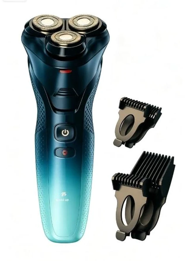 Main image of Mens IPX7 Waterproof Electric Shaver, Gradation Blue | Compact Travel Grooming Razor