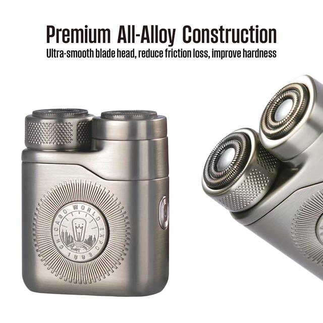 Alt view image 4 of 6 - Westinghouse 2-in-1 Men's Portable Rotary Electric Shaver, Silver | Magnetic Floating Heads with Nose Hair Trimmer, IPX7 Waterproof USB-C Rechargeable, 90 Mins Runtime Wet Dry Shaving, Silver