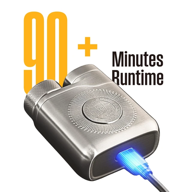 Alt view image 5 of 6 - Westinghouse 2-in-1 Men's Portable Rotary Electric Shaver, Silver | Magnetic Floating Heads with Nose Hair Trimmer, IPX7 Waterproof USB-C Rechargeable, 90 Mins Runtime Wet Dry Shaving, Silver