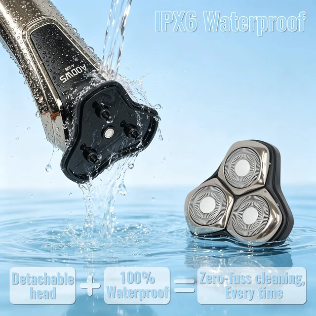 Alt view image 6 of 7 - 4-in-1 Electric Razor for Men, 9999 RPM High-Speed Electric Shaver, 5D Floating Head Shavers for Men, 90Min Long-Lasting, IPX7 Waterproof, LED Display, Beard Trimmer for Sensitive Skin Care
