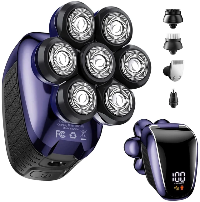 Main image of Head Shavers for Bald Men: 5-in-1 Electric Razor with 7D Floating Head & Double Blade - Waterproof Wet Dry Shaver, Travel Lock
