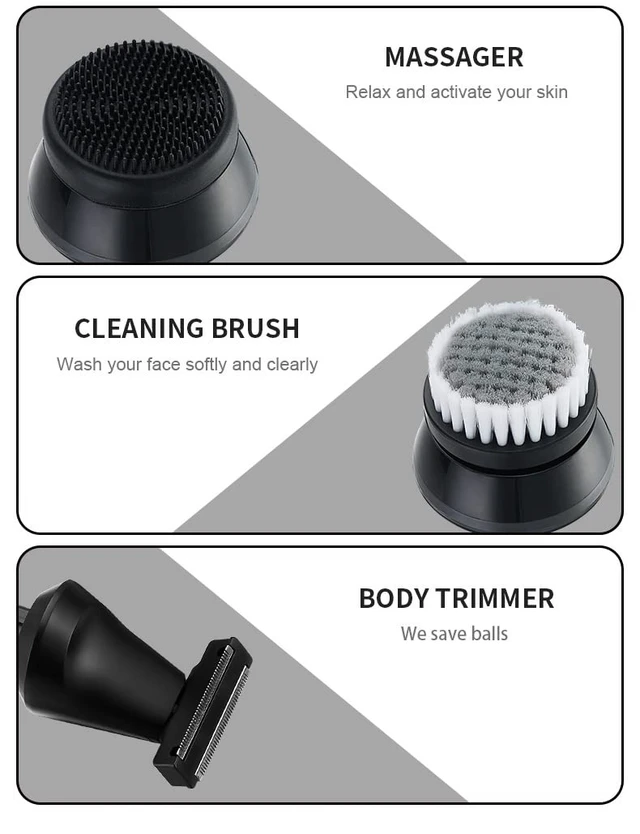 Alt view image 3 of 7 - Sbaill Head Shavers for Bald Men - Electric Head Shavers for Men - Wet & Dry IPX7 Waterproof Cordless Electric Razor for Men, 6-in-1 Rotary Shaver Grooming Kit with Nose Beard Trimmer Hair Clipper