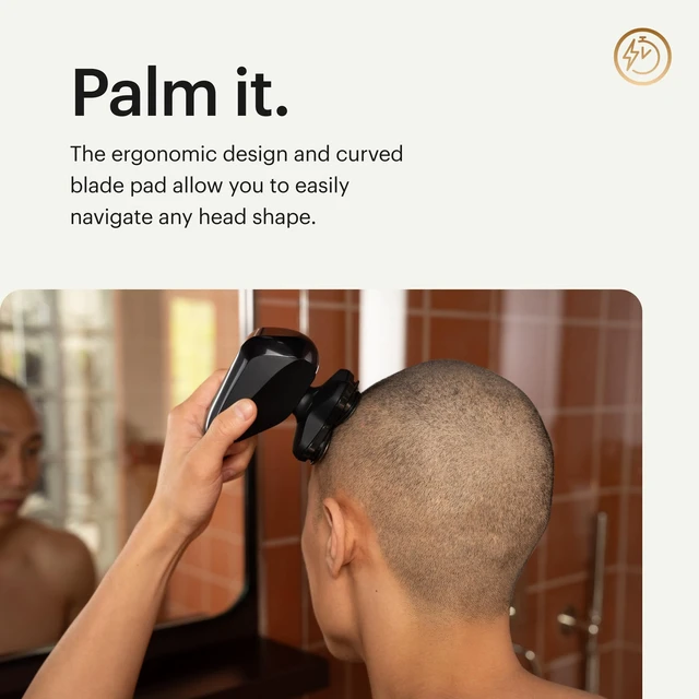 Alt view image 3 of 7 - MANSCAPED® The Dome Shaver PRO Head Shaver for Bald Men | Five Rotary Blade Design with SkinSafe® & FlexAdjust Technology, Wet/Dry, USB-C & Wireless Charging, Travel Lock Compatible