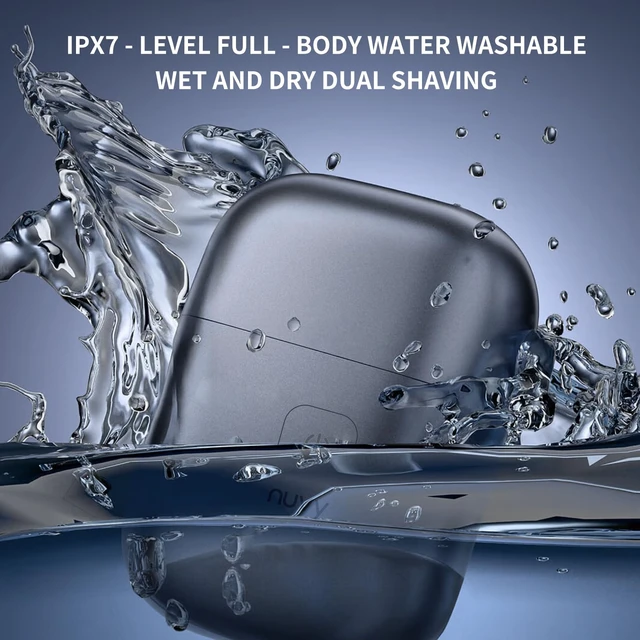 Alt view image 3 of 7 - Nuvy Professional Cordless Electric Shaver for Men - Fast Charging Wet/Dry Mini Travel Razor with Floating Heads, Precision Beard Trimmer, IPX7 Waterproof for Shower Use