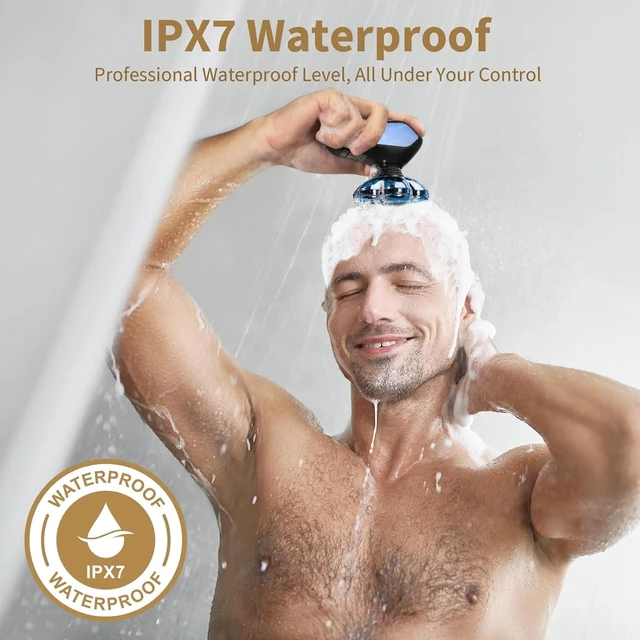 Alt view image 3 of 7 - SHPAVVER Head Shavers for Bald Men: 5-in-1 IPX7 Waterproof Grooming Kit - 7D Floating Electric Razor with Magnetic Removable Head - Wet/Dry LED Display - Type-C Fast Charging, Blue