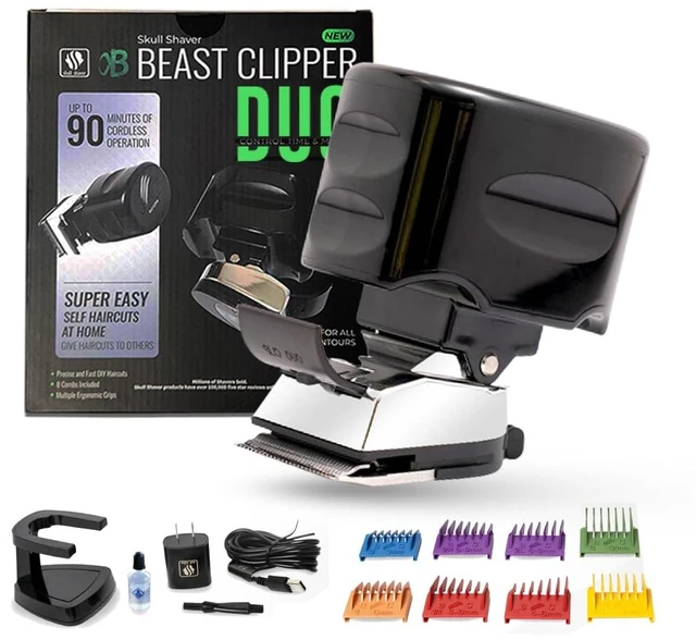 Main image of Skull Shaver Beast Clipper Duo, Home Haircut and Grooming Kit, Cordless | Cordless Home Haircut Kit with Japanese Steel Blades, 8 Cutting Combs & Adjustable Guards, 90 Minutes of Use
