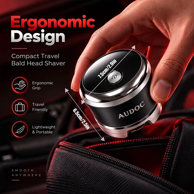 Alt view image 6 of 6 - Head Shavers for Bald Men with 2 Magnetic Detachable Heads(1 Extra) | Electric Shavers for Men,Waterproof Wet/Dry Rotary Shaver, LED Display,Long Battery Life, Dual-Speed Power,Gifts for Men