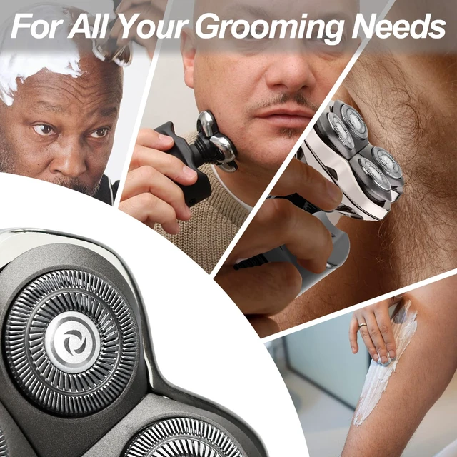 Alt view image 5 of 7 - 4 Shaver Replacement Blade Compatible with Skulls Pitbulls Razor | 3 Pack Gold Replacement Heads for Series Gold PRO Silver PRO Platinum PRO Series Head Shavers, Fast, Close and Smooth Shave.