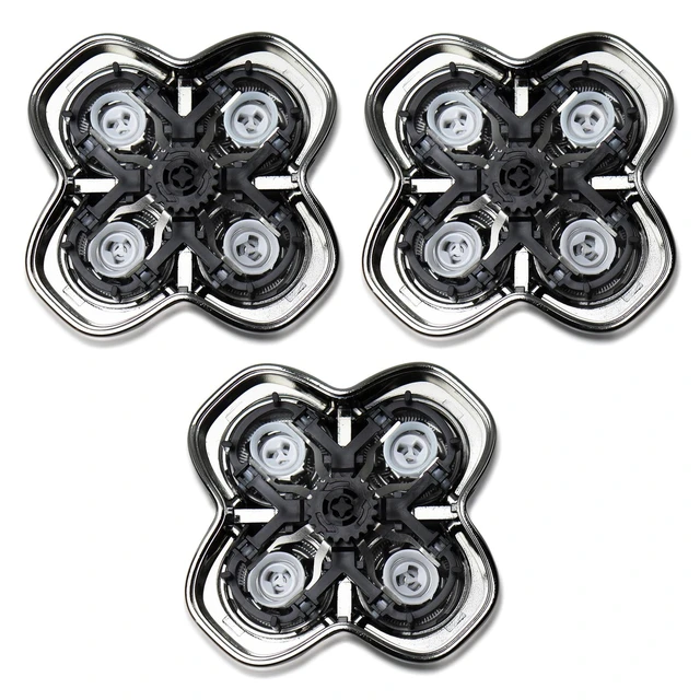 Alt view image 7 of 7 - 4 Shaver Replacement Blade Compatible with Skulls Pitbulls Razor | 3 Pack Gold Replacement Heads for Series Gold PRO Silver PRO Platinum PRO Series Head Shavers, Fast, Close and Smooth Shave.