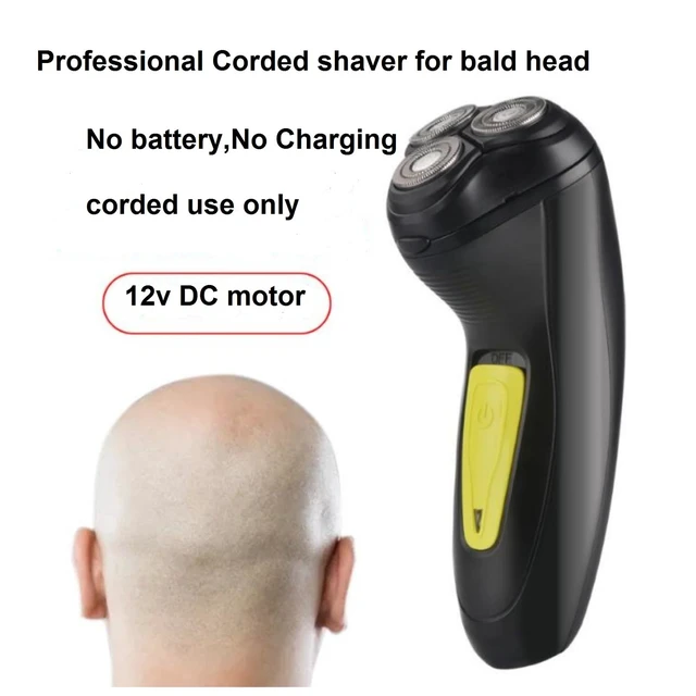 Alt view image 2 of 7 - VSTSERIES Professional Corded Electric Shaver,Self Bald Head Razor,3D Rotary Shaver for Man,Close Shave Face & Head,Pop-up Trimmer for Bold Hair Stubble Beard,12v Powerful Motor,Corded Power Supply