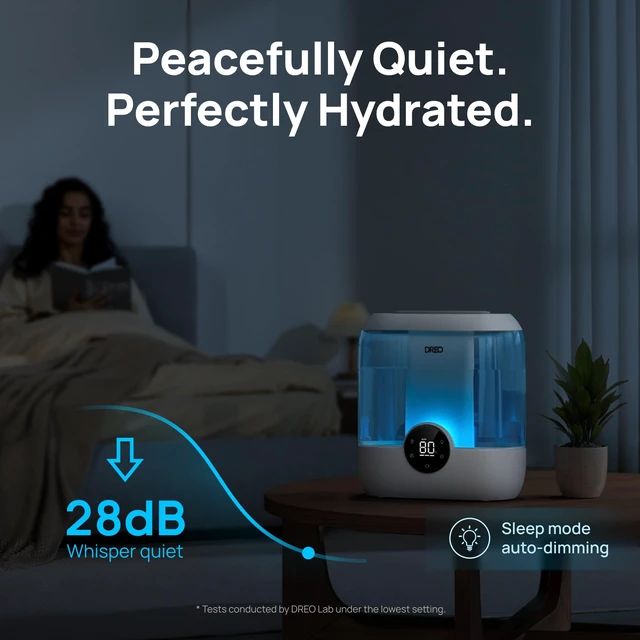 Alt view image 4 of 4 - DREO Humidifiers for Bedroom, 6L Top Fill Supersized Cool Mist Humidifier for Large Room, 60 Hour Runtime, Quiet Ultrasonic Humidifiers for Plants, Baby, Indoor, Home, Night Light, Blue