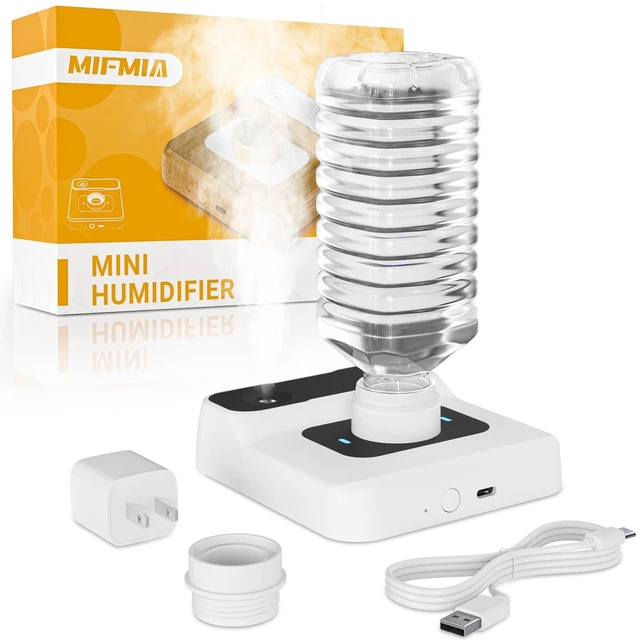 Main image of MIFMIA Travel Humidifier Rechargeable Portable Humidifier for Bedroom, Hotel Room, Desk & Plants, Personal Mini Humidifier Whisper-Quiet 23dB, Auto Shut-Off, Night Light, BPA-Free