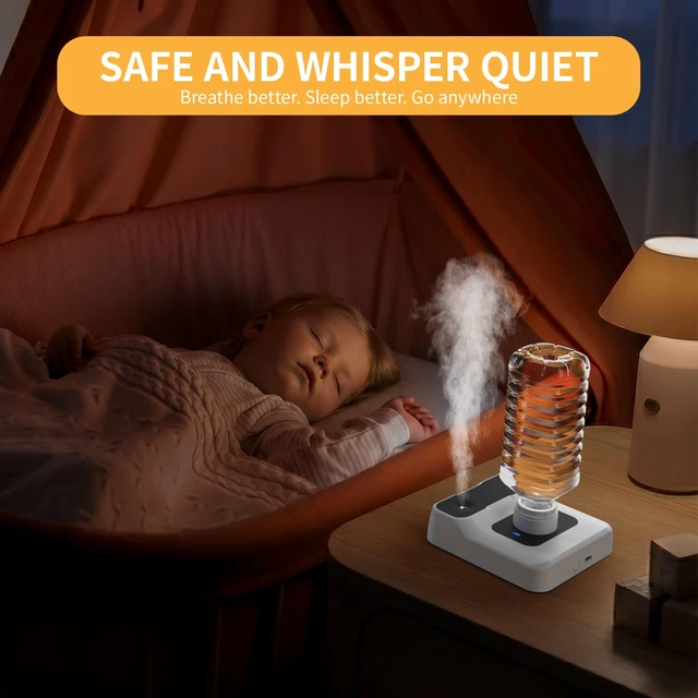 Alt view image 4 of 7 - MIFMIA Travel Humidifier Rechargeable Portable Humidifier for Bedroom, Hotel Room, Desk & Plants, Personal Mini Humidifier Whisper-Quiet 23dB, Auto Shut-Off, Night Light, BPA-Free