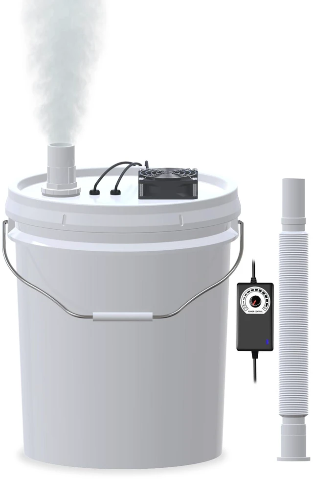 Main image of 19L Large DIY Humidifier Kit for Plants & Mushrooms (2-Fogger, Double Mist) | Ideal for Grow Tent, Greenhouse, Terrarium | Turns a 5 Gallon Bucket into Cool Mist Humidifier, Extendable Hose